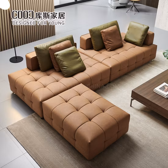 Living Room Bedroom Balcony Leisure Set Leather 3seat Right Sofa