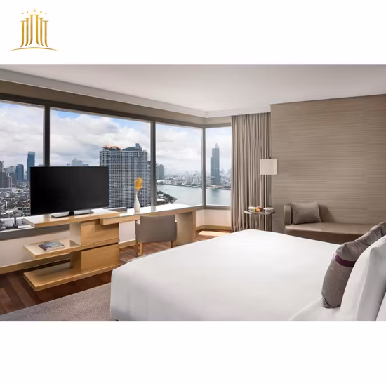 Dubai Luxury Hotel Bedroom Hospitality Furniture Guest Room Suite Wooden King Size Bed Sets Custom Modern 5 Star Hotel Furniture